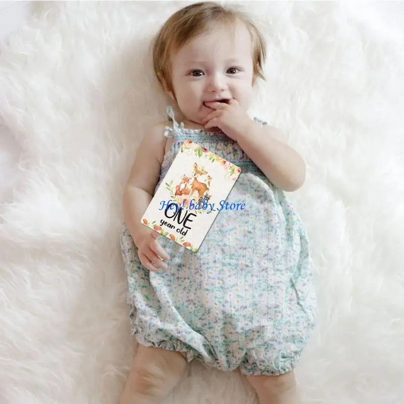 12-Piece Baby Monthly Milestone Cards – Newborn Photo Props