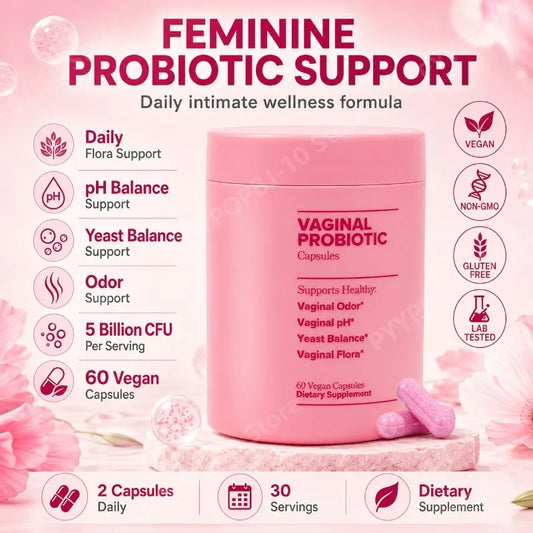 Women's Probiotic 5 Billion CFU + XOS Prebiotic – 60 Vegan Capsules Probiotic Supplement Peaceful Pleasures Health and Wellness