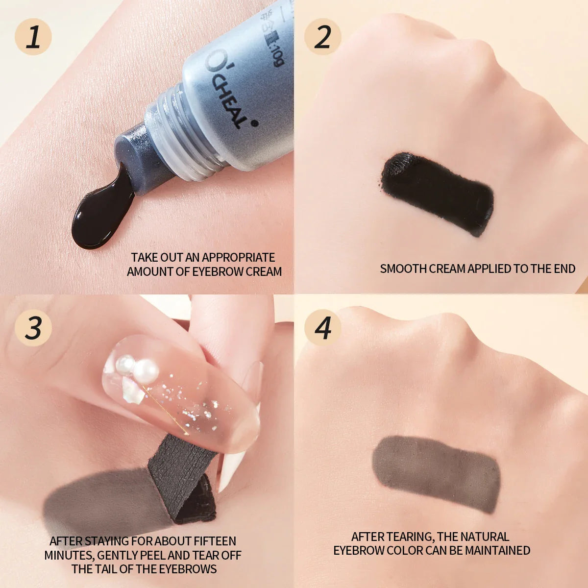 O'Cheal Peel-Off Eyebrow Gel – Waterproof Tinting Brow Makeup