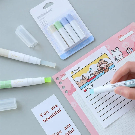 Pen Refillable Solid Glue Stick Quick Drying Strong Adhesive Nontoxic Peaceful Pleasures Health and Wellness