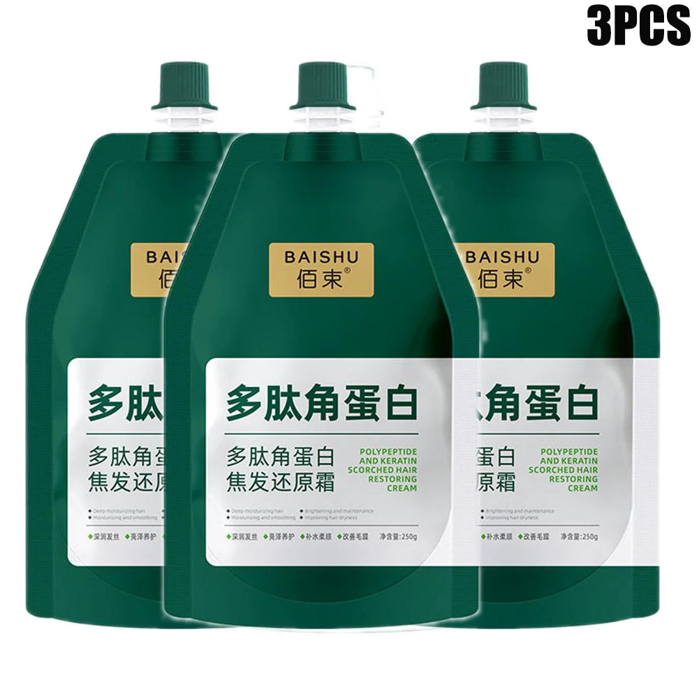 Polypeptide Keratin Deep Conditioning Hair Mask 250g – Repair Dry, Damaged & Frizzy Hair Peaceful Pleasures Health and Wellness B-250g X3