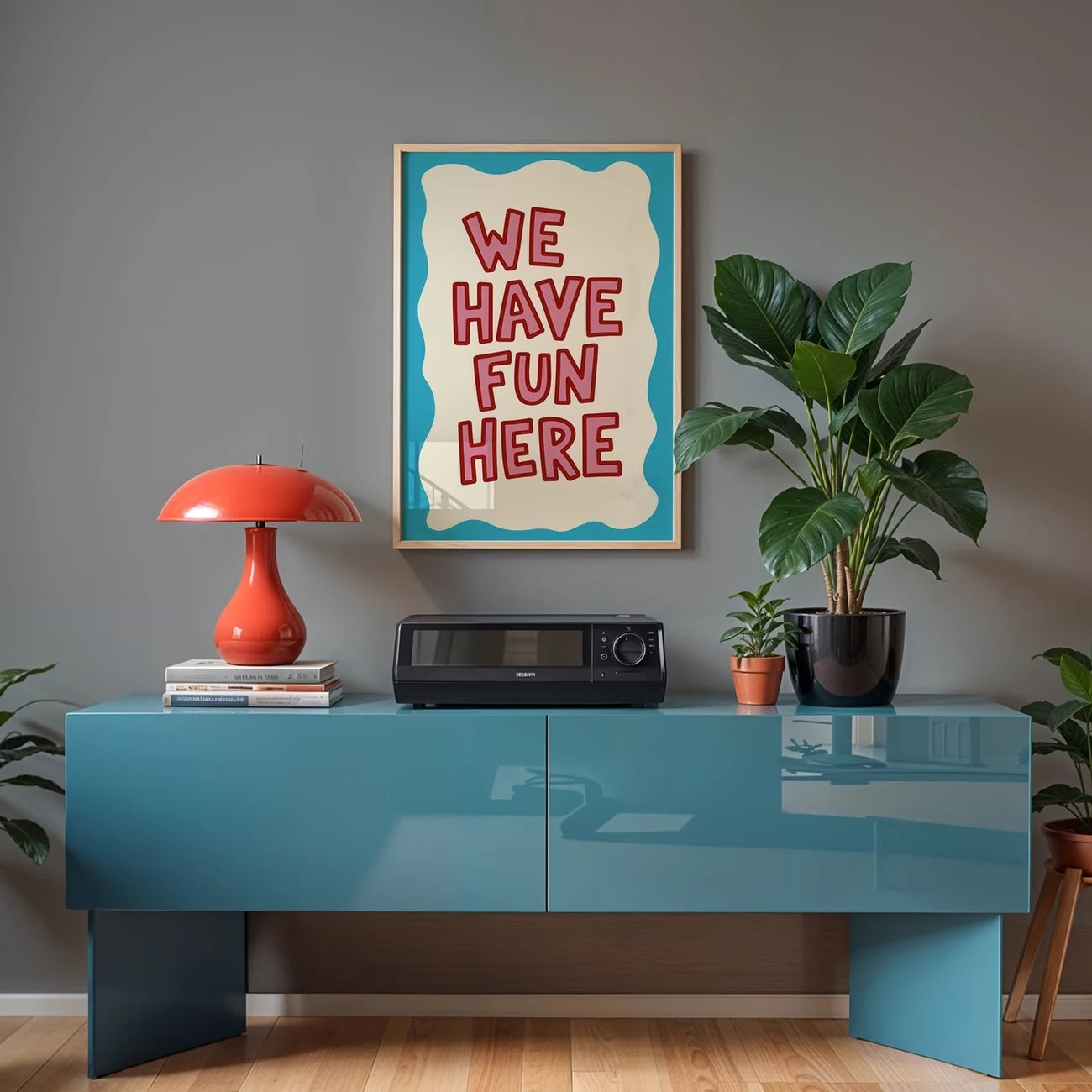 "We Have Fun Here" Minimalist Quote Canvas Wall Art Print