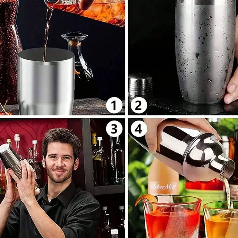 1pc Stainless steel cocktail shaker shaker cocktail shaker bar tool Peaceful Pleasures Health and Wellness