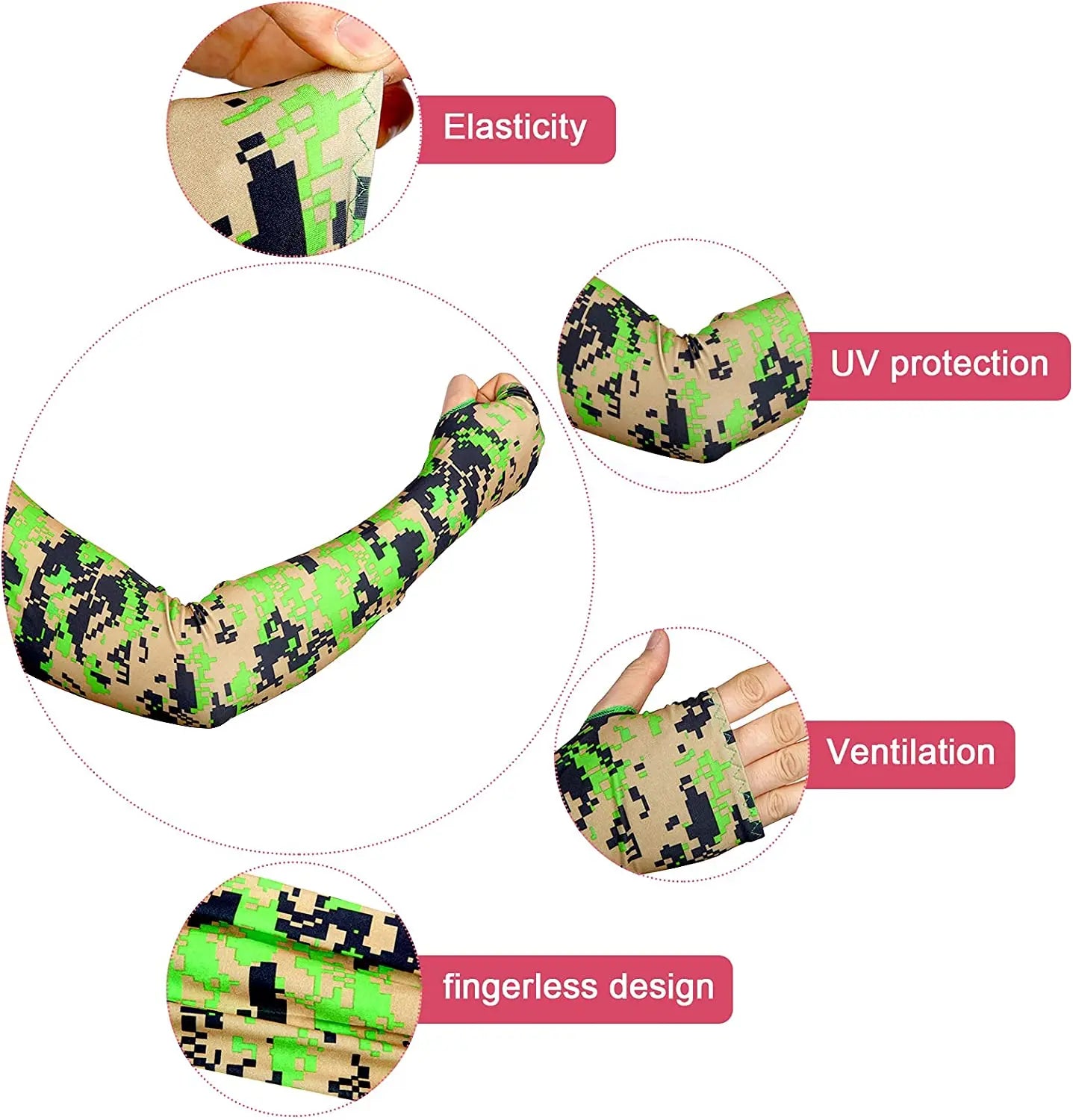 Cooling Shawl Arm Sleeves Sun Protection for Women Men with Finger Hole for Golfing, Driving, Riding, Fishing Peaceful Pleasures Health and Wellness