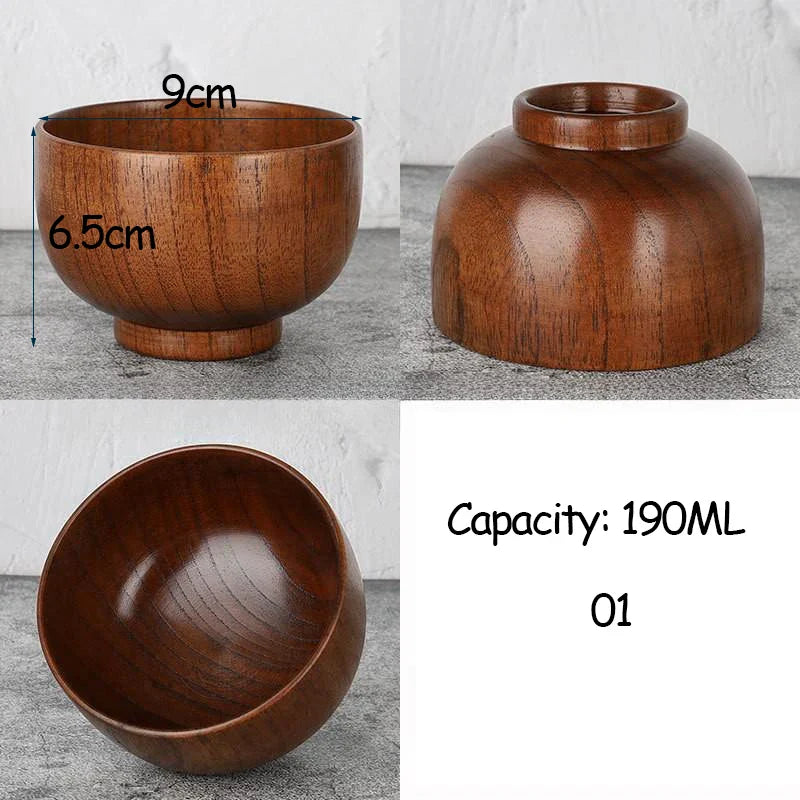 Japanese Acacia Wooden Bowl – Kids' Anti-Drop Salad Bowl