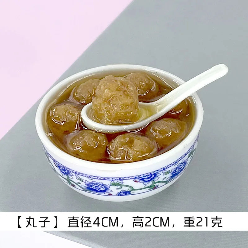 1PCS 4cm Miniature Chinese Desserts Dollhouse Bowl Desserts Food Mini Pretend Food Doll Kitchen Decor Accessories Home Kawaii Peaceful Pleasures Health and Wellness 31