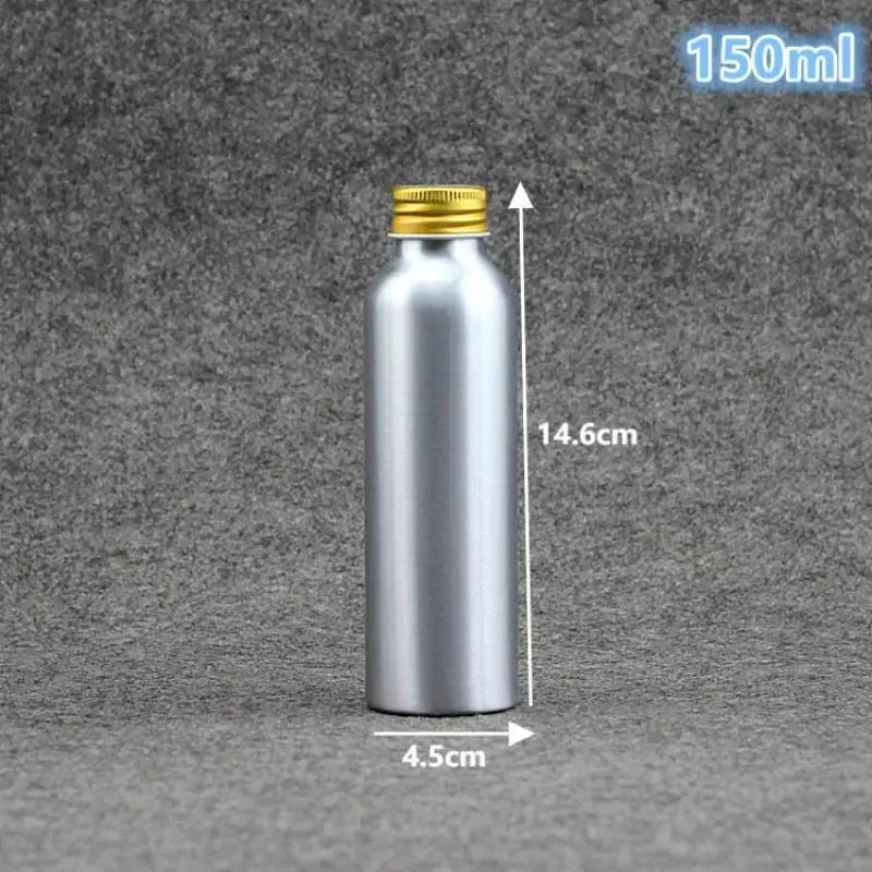 Gold Aluminum Refillable Travel Bottle 50ml–250ml Screw Cap