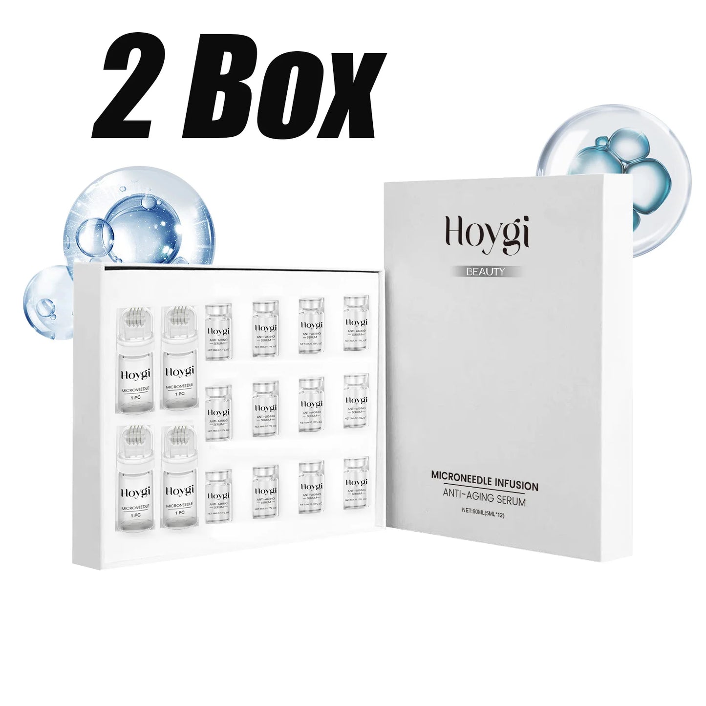 Firming Facial Serum Set with Microneedle Roller | Anti-Aging Peaceful Pleasures Health and Wellness 2 Boxed