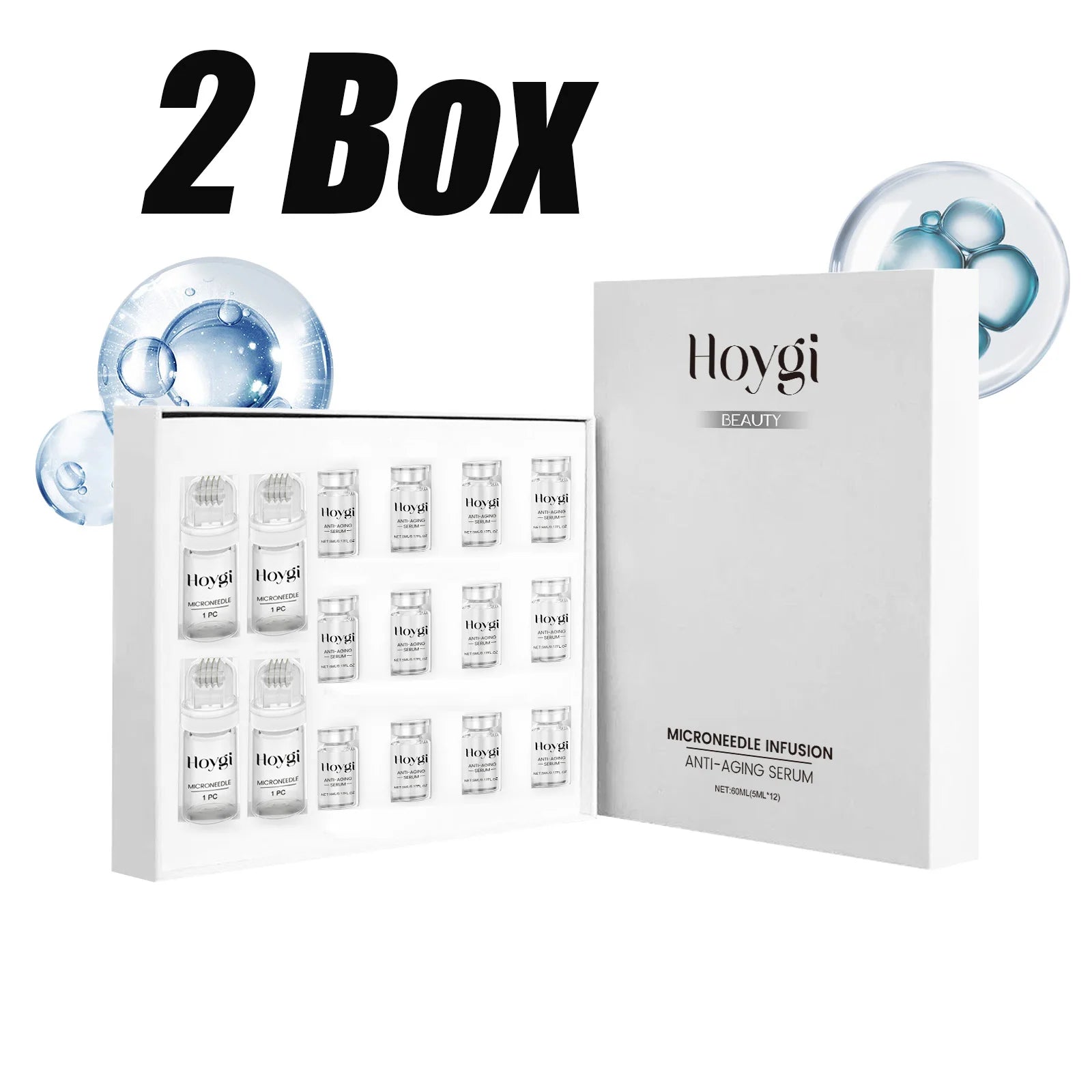 Firming Facial Serum Set with Microneedle Roller | Anti-Aging Peaceful Pleasures Health and Wellness 2 Boxed