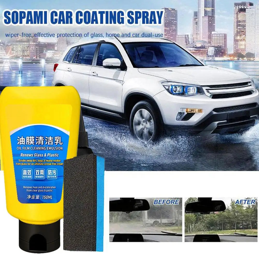Car glass oil film remover Glass polishing Composite windshield wiper Car glass polishing Clear Windows Car beauty Peaceful Pleasures Health and Wellness