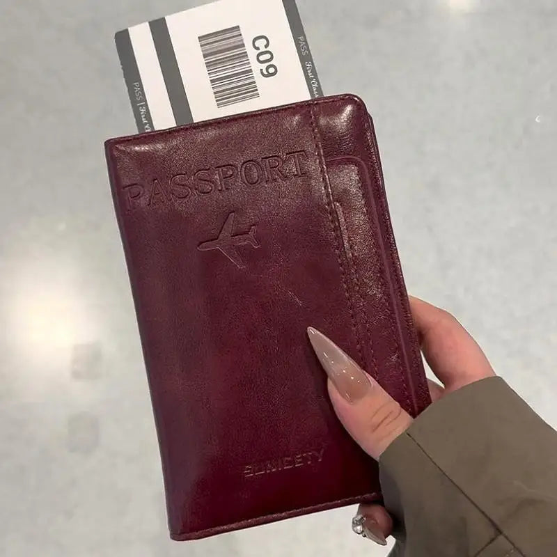Waterproof PU Passport Holder & Travel Document Organizer