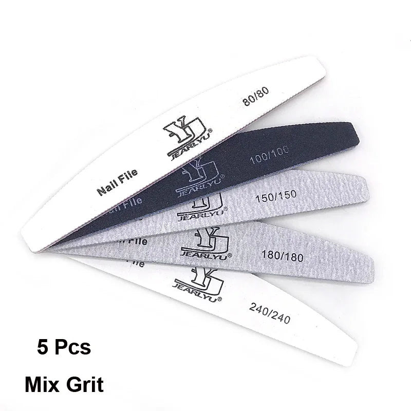 5Pcs/Lot Nail File Mix Color Limas 80/100/150/180/240 Grit Professional Sandpaper Cuticle Remover Buffer Files Manicure Tool Set Peaceful Pleasures Health and Wellness Mix