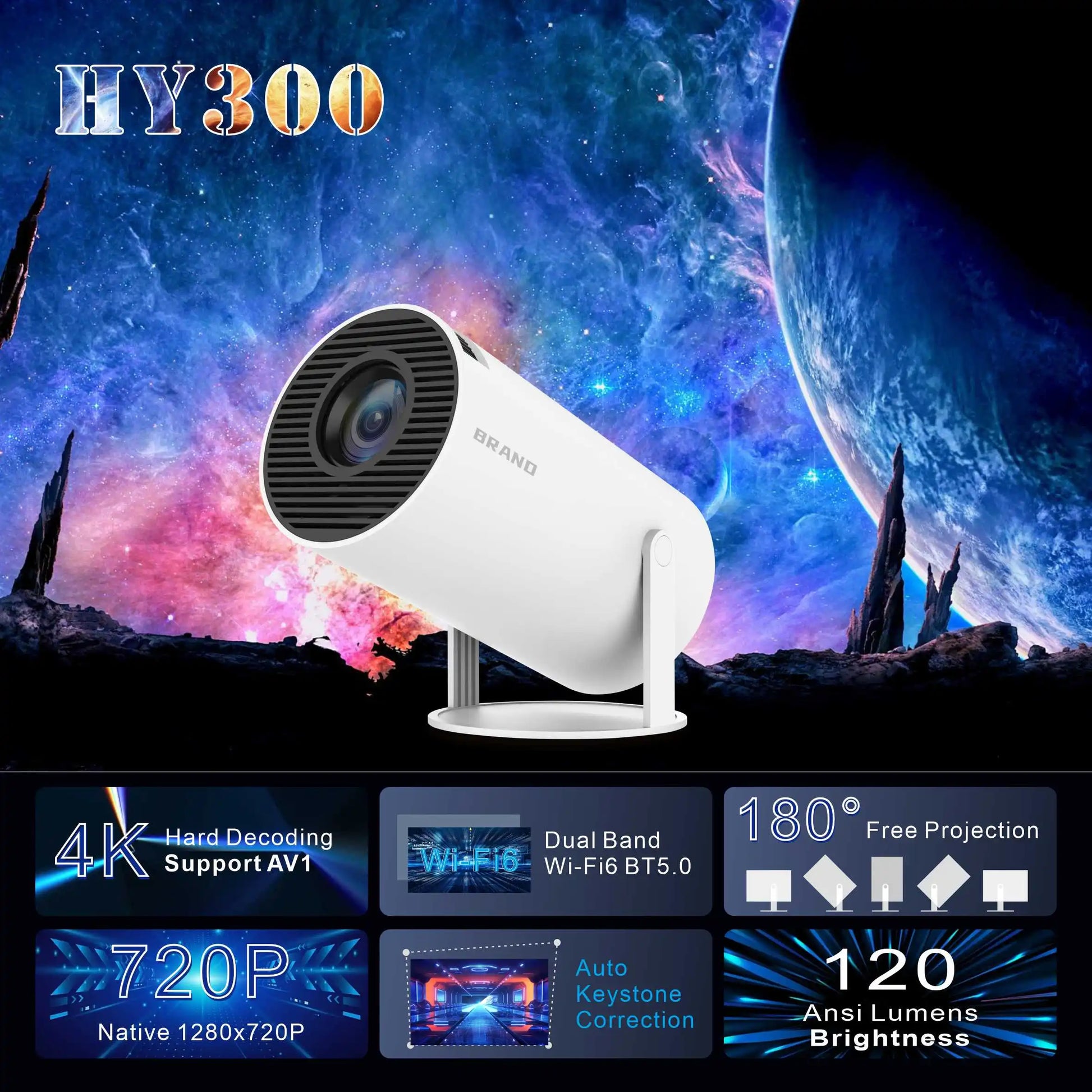 HD 1080P Portable Projector with Android WiFi Smart Mini Projector for Home Theater Outdoor Movie Night Travel Compatible with P Peaceful Pleasures Health and Wellness