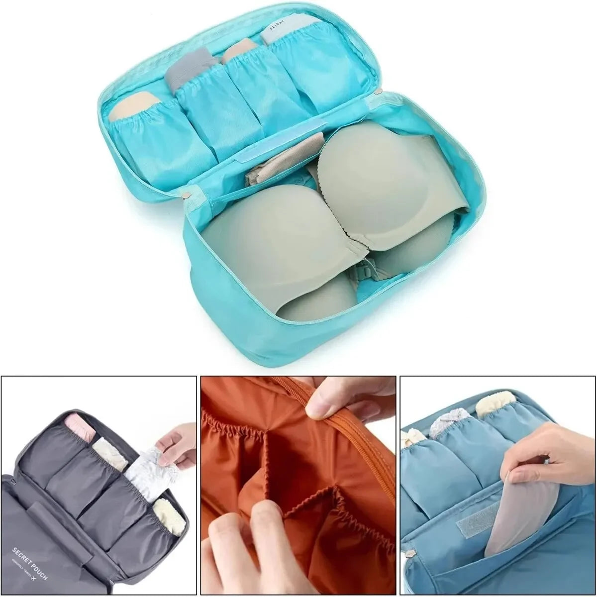 Portable Travel Organizer Bag – Bra, Underwear & Cosmetic Case