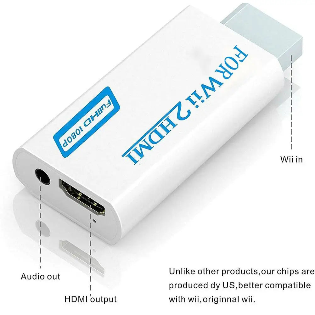 Wii to HDMI Adapter 1080p Full HD with 3.5mm Audio Jack