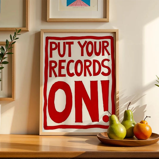 Put Your Records On Red Vinyl Record Canvas Wall Art Print Canvas Wall Art Peaceful Pleasures Health and Wellness G4743 50x70cm Unframed