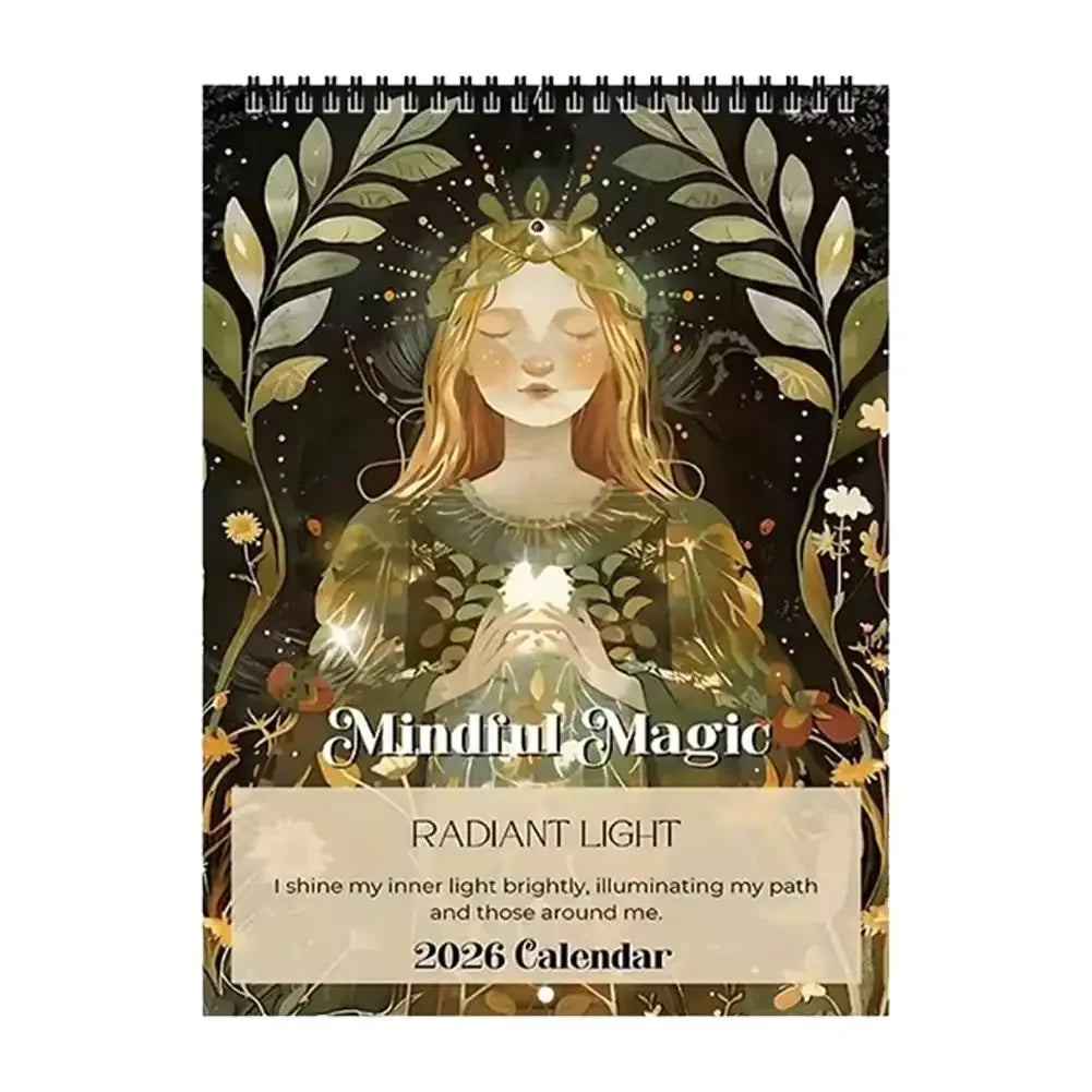 2026 Medieval Cat Mindful Magic Wall Calendar 12 Months Daily Weekly Monthly Agenda Schedule Organizer Planner Home Office Decor Peaceful Pleasures Health and Wellness 02