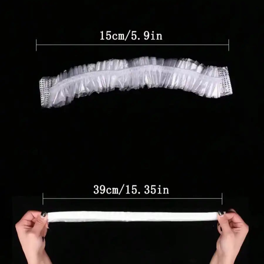 Disposable Shower Caps 50/100 Pack – Clear Elastic Waterproof