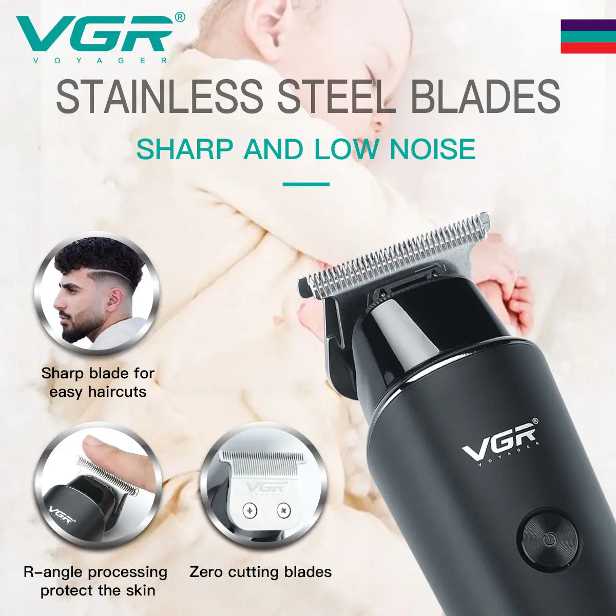 VGR Hair Clipper Rechargeable Hair Trimmer Electric Beard Shaver Wireless Barber Haircut 0mm Cutting Blade Clipper for Men V-933 Peaceful Pleasures Health and Wellness
