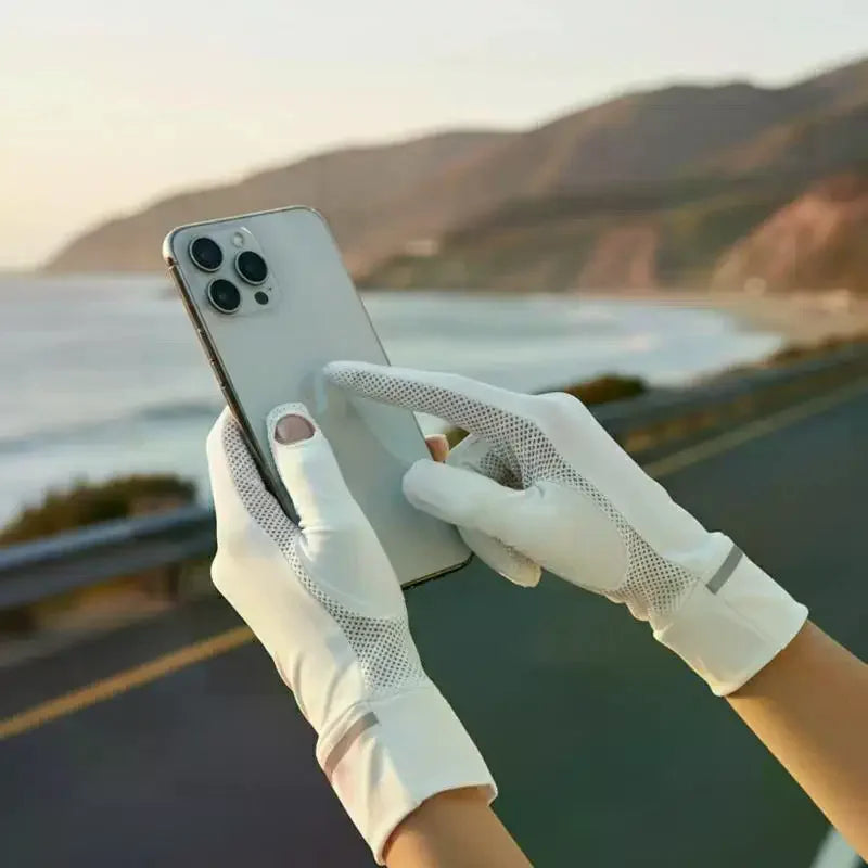 Women's UV Sun Gloves – Breathable Mesh, Touchscreen, Non-Slip