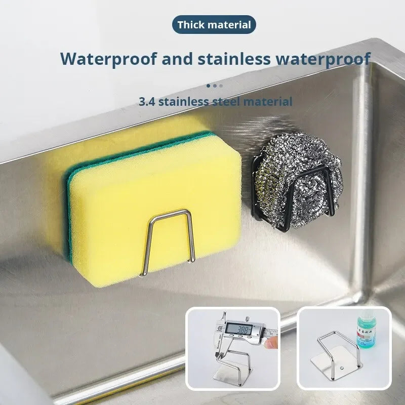 1pc Stainless Steel Sink Sponge Rack For Sponge Steel Wire Ball Draining Paste The Inner Wall Of The Sink Kitchen Supplies Peaceful Pleasures Health and Wellness