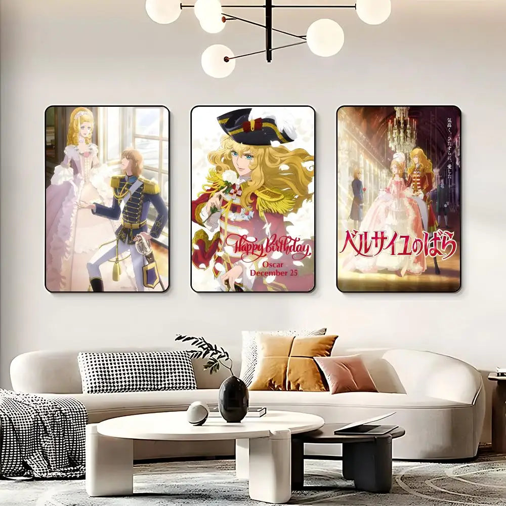 Anime T-The Rose of Versailles Poster HD Self Adhesive Waterproof Wall Art Ideal for Home Office Dorm Bedroom Great Gift Peaceful Pleasures Health and Wellness