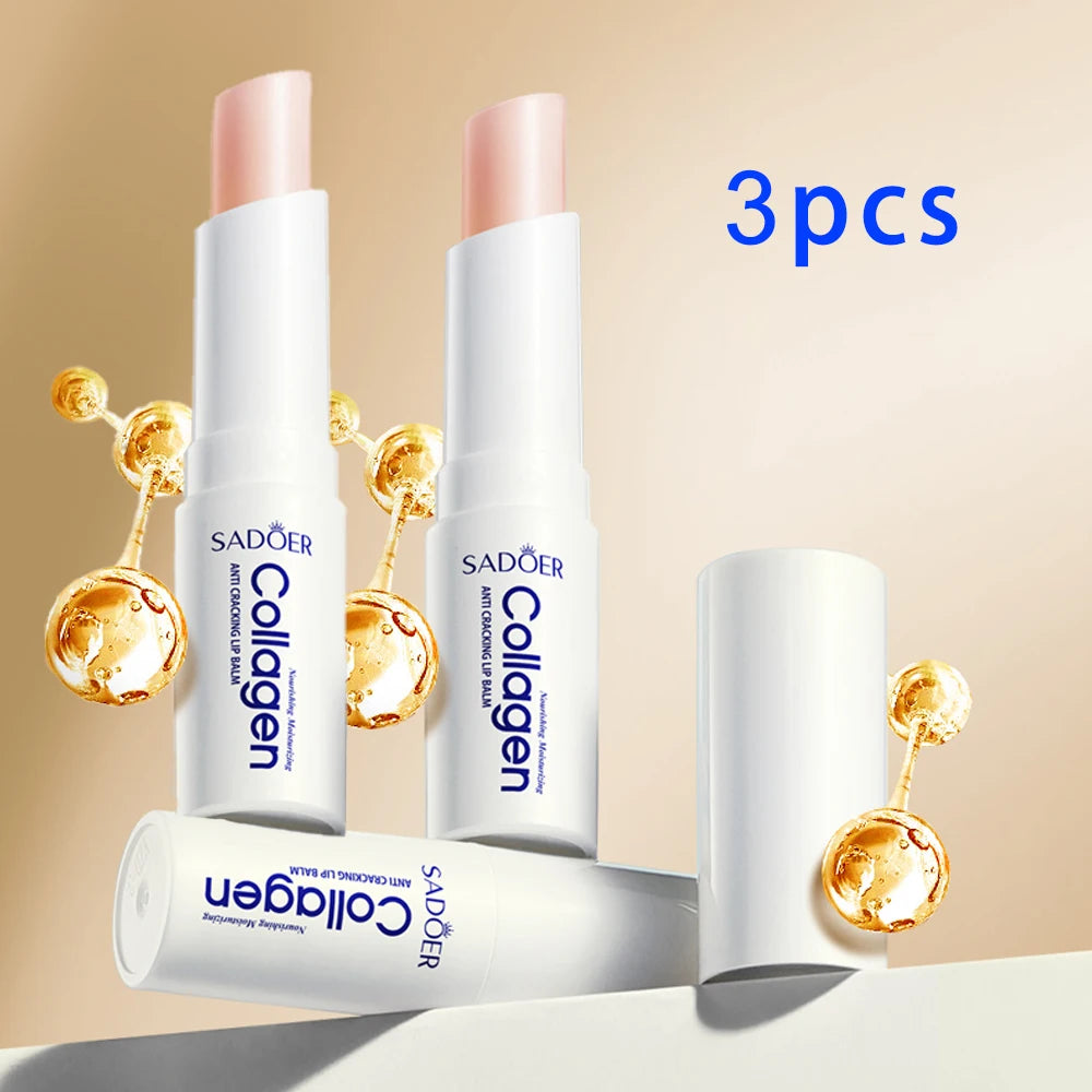 1/3/5PCS Collagen Lip Balm Moisturizing Anti-Cracking, Brightening & Repairing Lip Care with Nourishing Hydration ﻿ Peaceful Pleasures Health and Wellness 3pcs