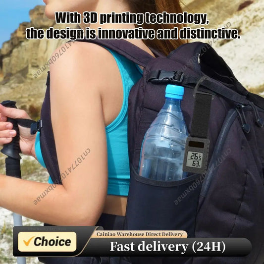 Backpacking Hiking Travel Thermometer with Carabiner Clip Portable Mini Thermometer Ultra Light 30g for Camping Hiking Travel Peaceful Pleasures Health and Wellness