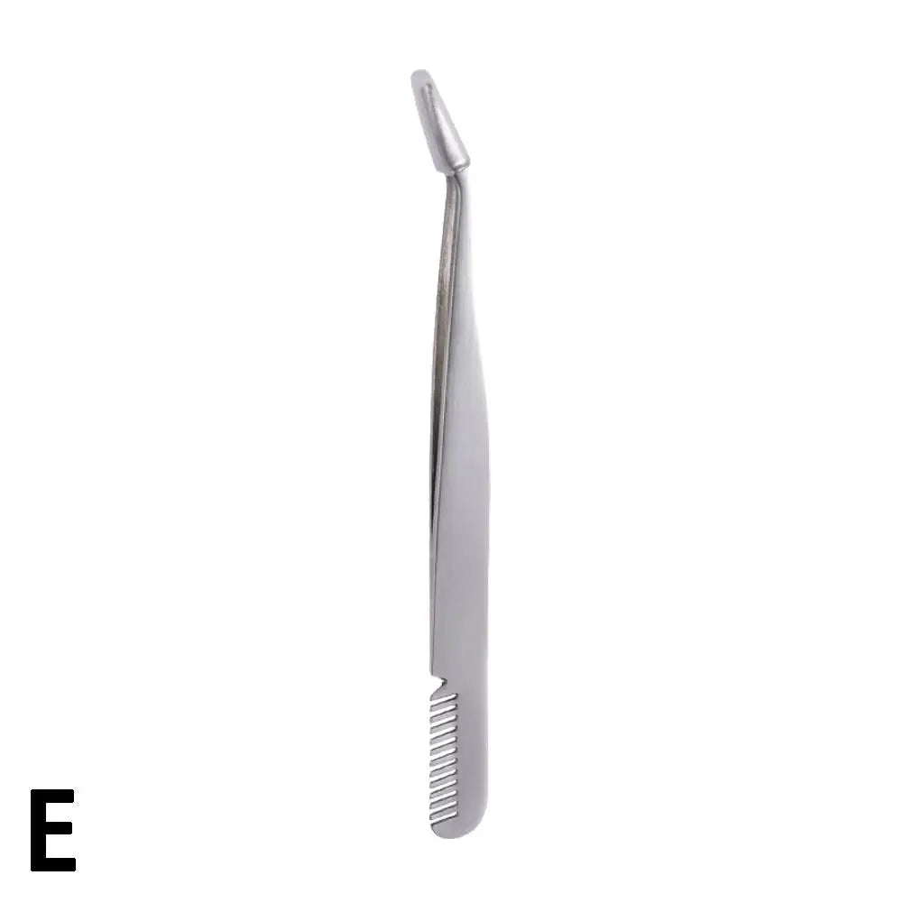 Stainless Steel Eyelash Extension Tweezers – Curved & Straight