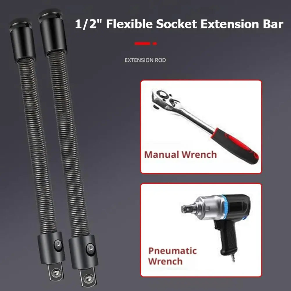 1/2" Flexible Extension Bar 250/350mm High Torque Flexible Shaft Drive Socket Extension Rod for Ratchet Wrench Auto Repair Tools Peaceful Pleasures Health and Wellness