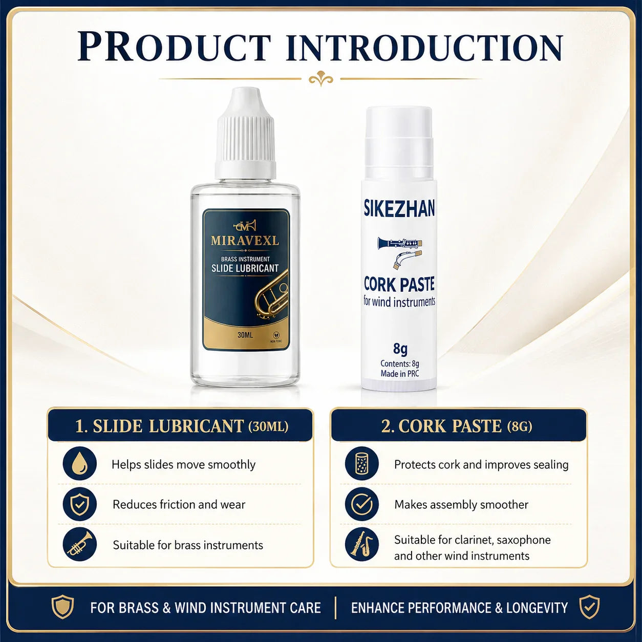 Cork Grease & Care Kit for Brass & Woodwind Instruments