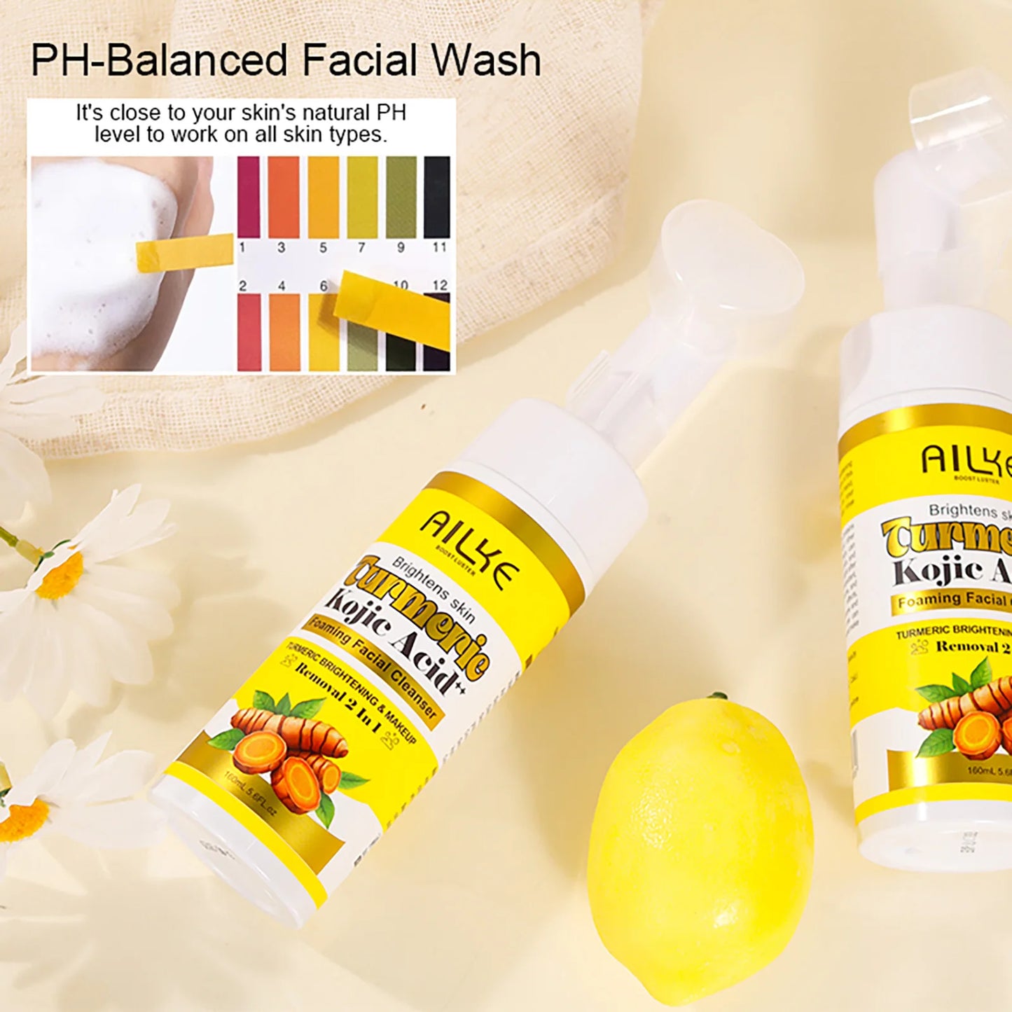 AILKE Brightening Foaming Cleanser – Turmeric & Kojic Acid 160ml