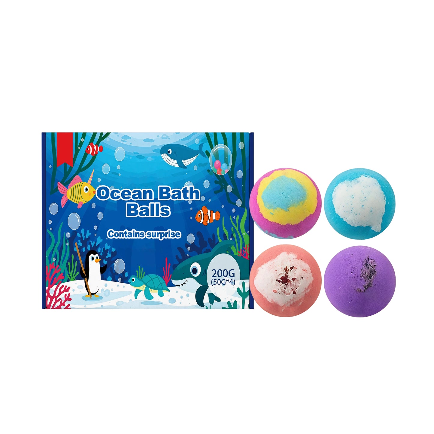 Bath Bombs with Surprise Toys Inside – 12pc Ocean Gift Set