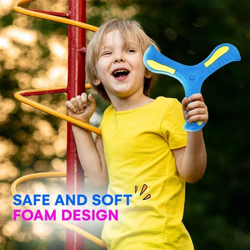 Tri-Blade Foam Boomerang for Kids – Safe Outdoor Flying Disc