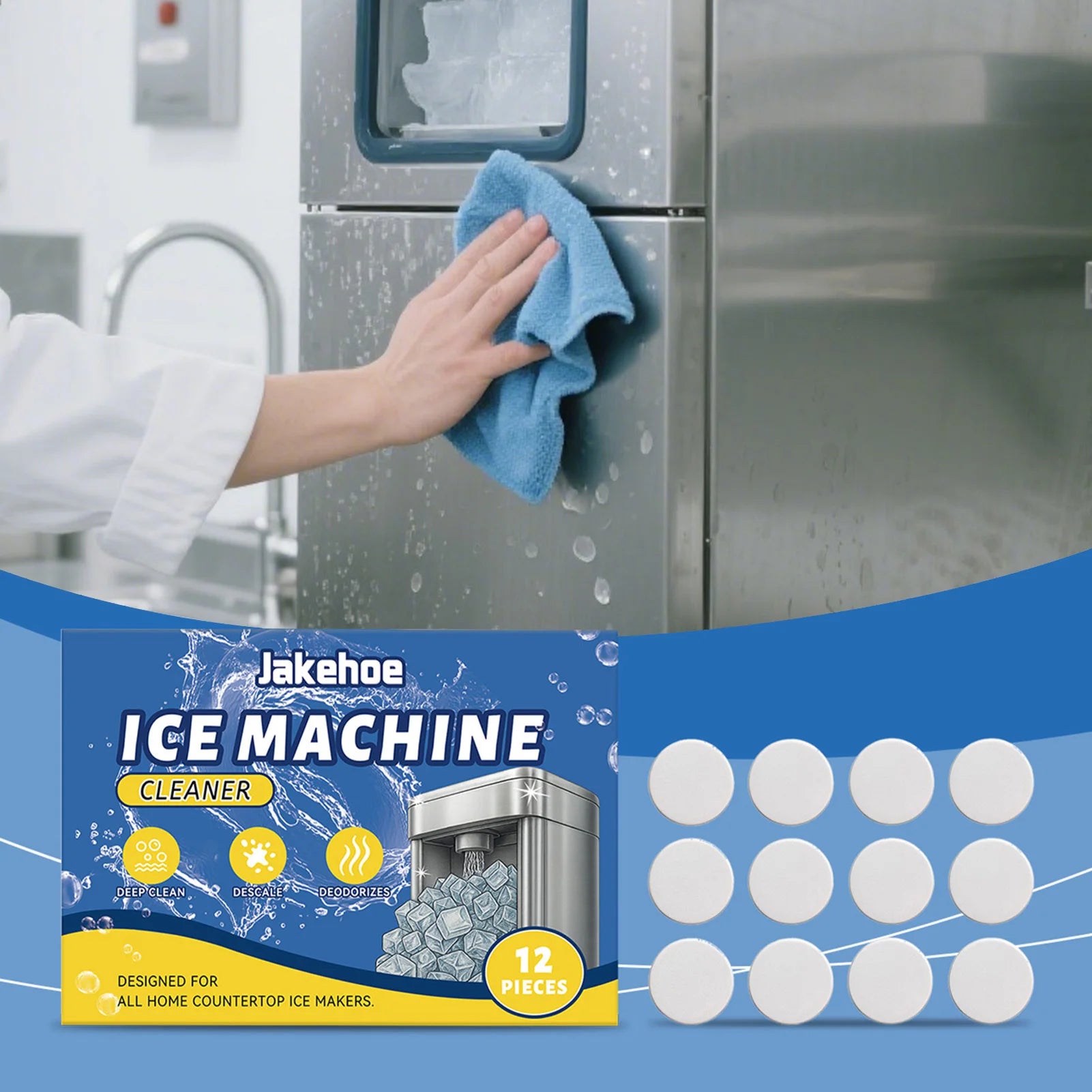 Universal Ice Maker Cleaning Solution Ice Machine Scale Stain Maintenance Cleaning Effervescent Tablets Home Kitchen Essential Peaceful Pleasures Health and Wellness
