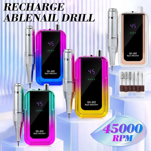 Professional 45000 RPM Rechargeable Electric Nail Drill Machine Electric Nail Drill Peaceful Pleasures Health and Wellness
