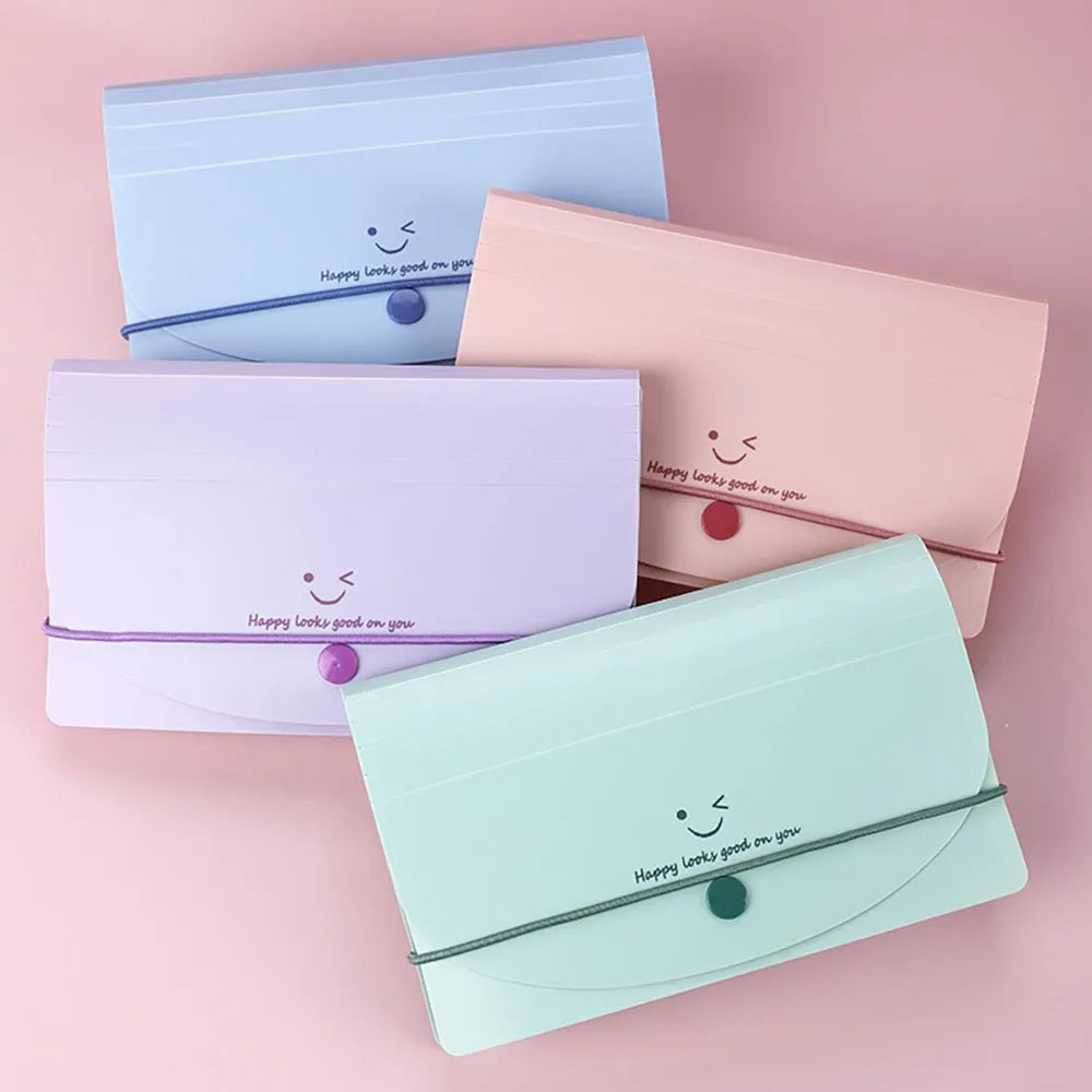 A6 File Storage Bag 13 Layer Classified Invoice Folder Waterproof PP