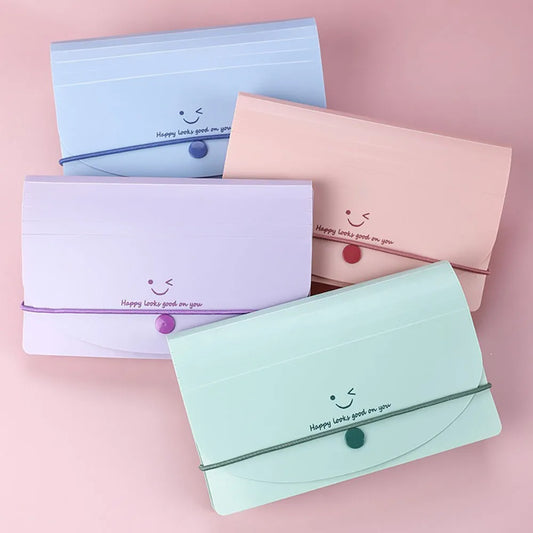 A6 File Storage Bag 13 Layer Classified Invoice Folder Waterproof PP Peaceful Pleasures Health and Wellness