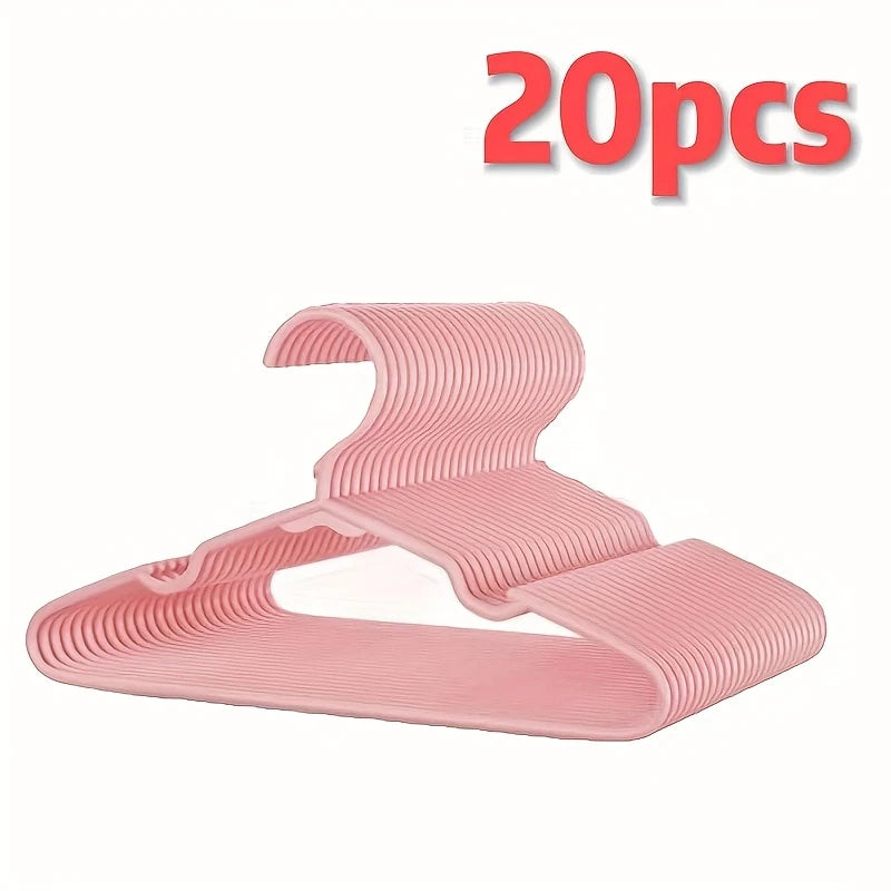 Non-Slip Plastic Clothes Hangers | Space Saving Heavy Duty Clothes Hangers Peaceful Pleasures Health and Wellness 20Pcs Pink