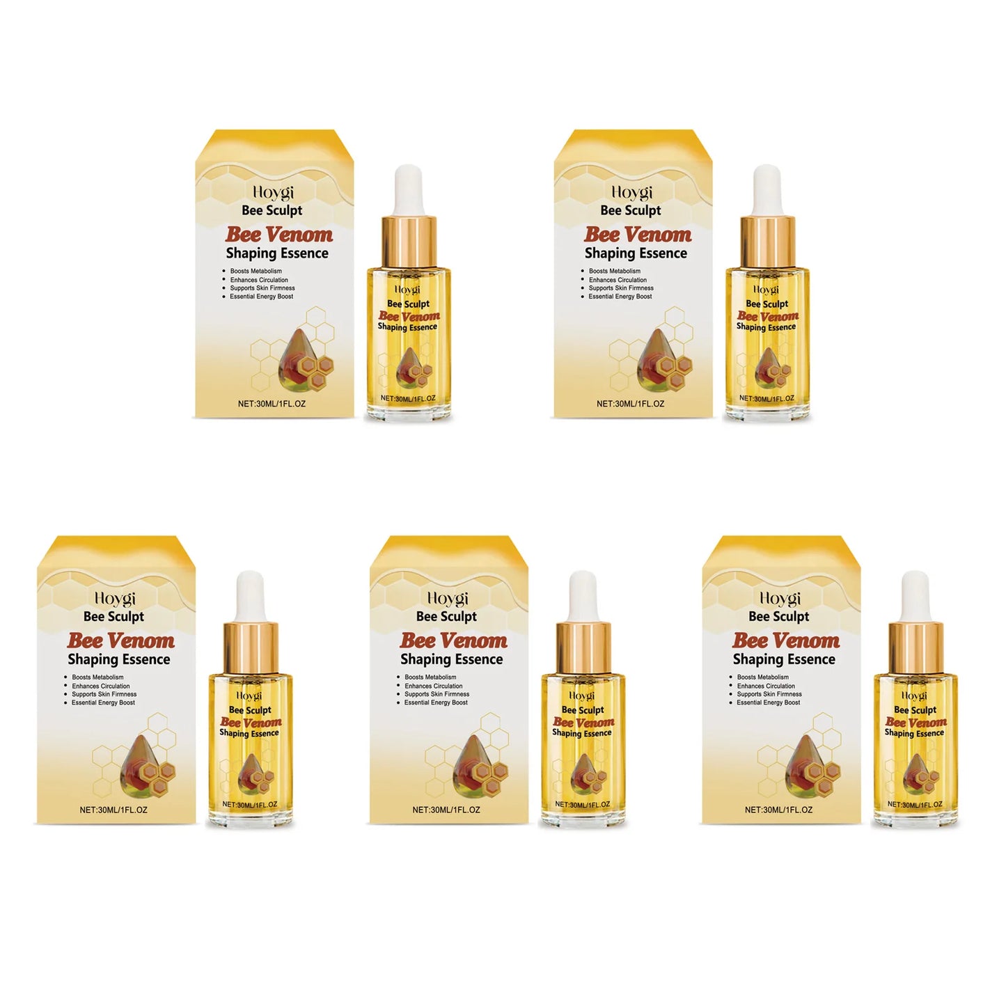 Bee Venom Body Sculpting Oil – Anti-Cellulite Firming Slim Peaceful Pleasures Health and Wellness 5Pcs 30ml
