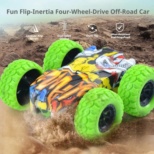 Double-sided Inertia Stunt Car Toy Friction Powered Off-road Vehicle Peaceful Pleasures Health and Wellness