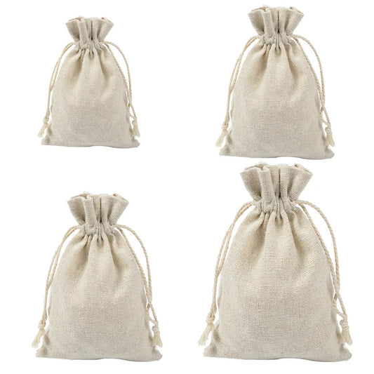 4Pcs Empty Drawstring Sachet Bags for Tea Jewelry Spices Lavender Dried Herbs Pocket Watch Bracelet Stone Travel Storage Soft Peaceful Pleasures Health and Wellness other other