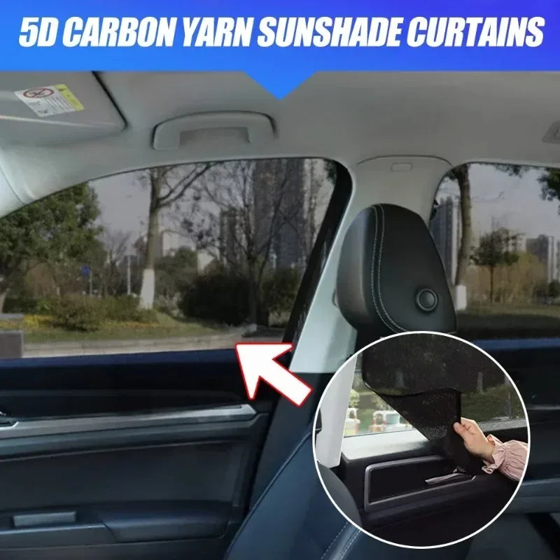 Car 5D Magnetic Mesh Sunshade Heat Insulation Strong Magnetic Adsorption Type Sunscreen Covers Car Side Window Blackout Curtains Peaceful Pleasures Health and Wellness