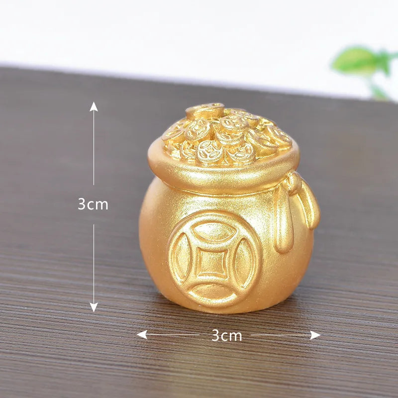 Feng Shui Auspicious Fa Cai Money Tree Gold Ingot Bag Lucky Fortune Spring Festival Mascot Desktop Ornament Car Home Decor Craft Peaceful Pleasures Health and Wellness 7