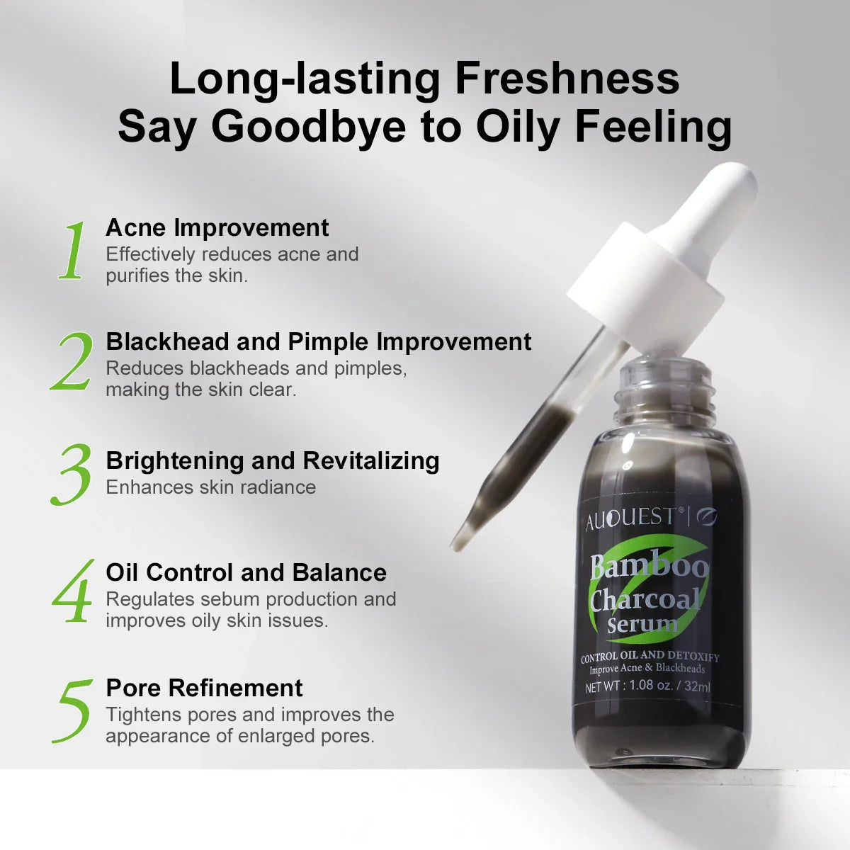 AUQUEST Bamboo Charcoal Face Serum – Oil Control & Pore Refining
