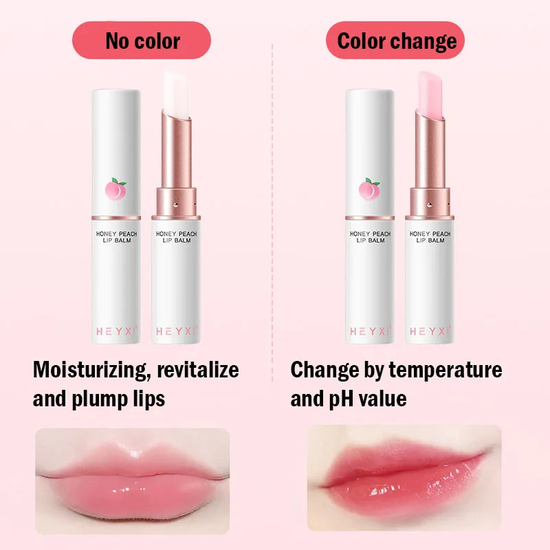 Honey Peach Color-Change Lip Balm – Moisturizing Lips Plumper