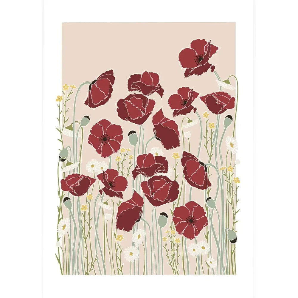 Garden Flower Vase Canvas Wall Art Print – Modern Floral Poster