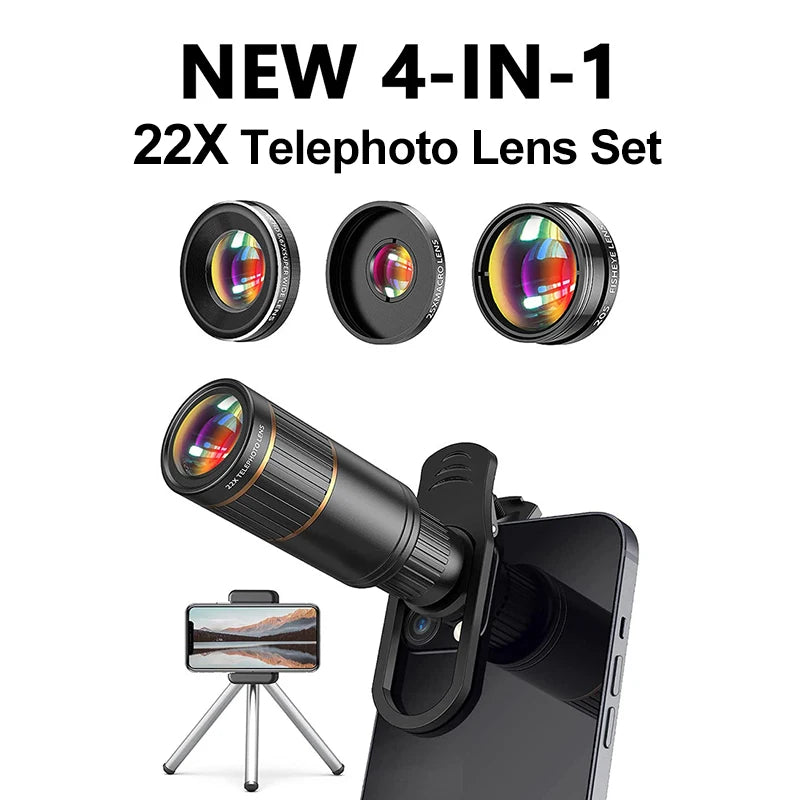 22X Telephoto Lens For Cellphone Camera Lens For Mobile Camera Zooming Lens iphone CellPhone Telescope Fish eye Lens Phone Macro Peaceful Pleasures Health and Wellness
