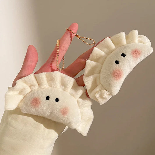 Cute Dumpling Pendant Key Ring Plush Keychain Soft Stuffed Keyrings Peaceful Pleasures Health and Wellness