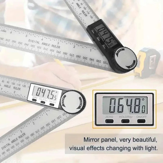 HOMEFISH 1 PC 2 in 1 Digital Angle Detector Scale Suitable for Woodworking Measurement Tools High Accuracy Mutifunction Tools Peaceful Pleasures Health and Wellness